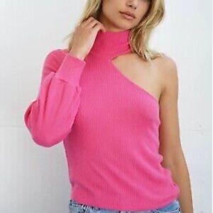 LNA MURPHY SWEATER ONE SHOULDER TURTLE KNECK LONG